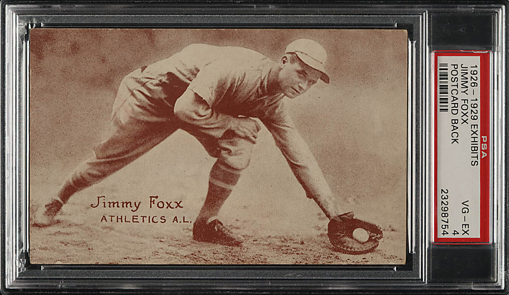 1926-1929 "Exhibit-Style Postcard-Back" Jimmie Foxx Rookie PSA VG-EX 4