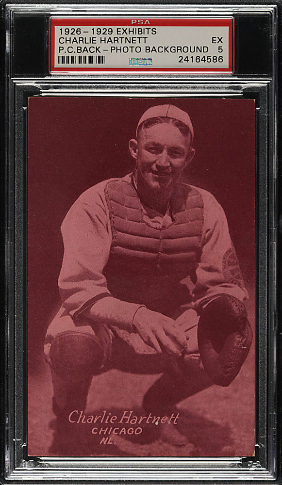 1926-1929 Exhibits Charlie "Gabby" Hartnett Photo Background PSA EX 5