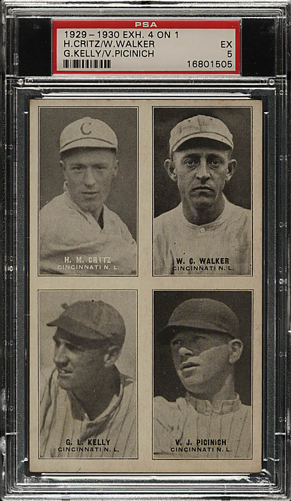 1929-1930 Exhibits 4-on-1 with George Kelly PSA EX 5