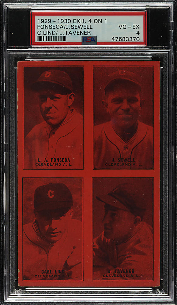 1929-1930 Exhibits 4-on-1 with Joe Sewell PSA VG-EX 4