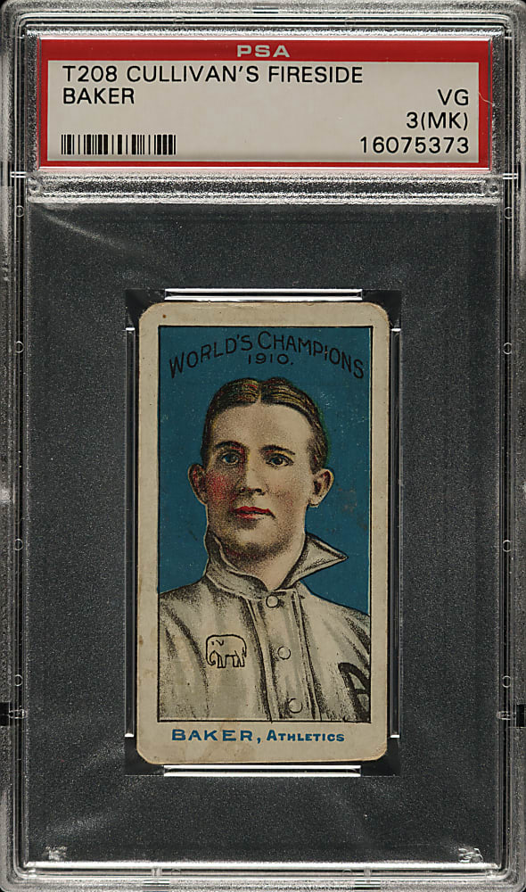 1911 T208 Cullivan's Fireside "Home Run" Baker PSA VG 3 (MK)
