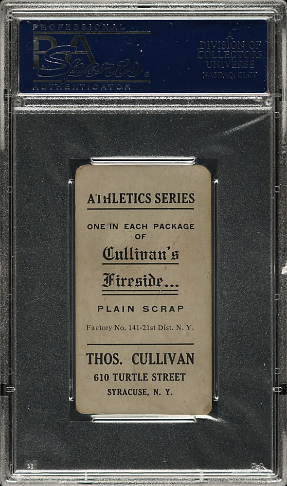 1911 T208 Cullivan's Fireside "Home Run" Baker PSA VG 3 (MK)
