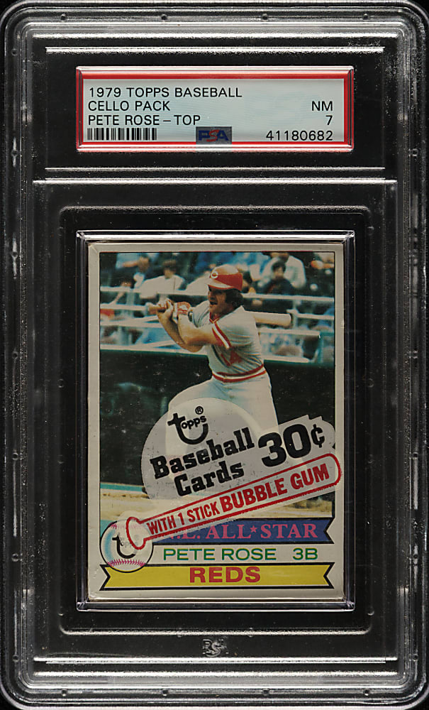 1979 Topps Unopened Cello Pack PSA NM 7 - Pete Rose on Top