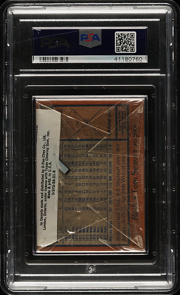 1978 Topps Unopened Cello Pack PSA MINT 9 - Tom Seaver on Back