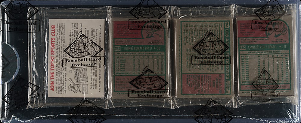 1975 Topps Unopened Rack Pack - George Brett Rookie on Back - BBCE