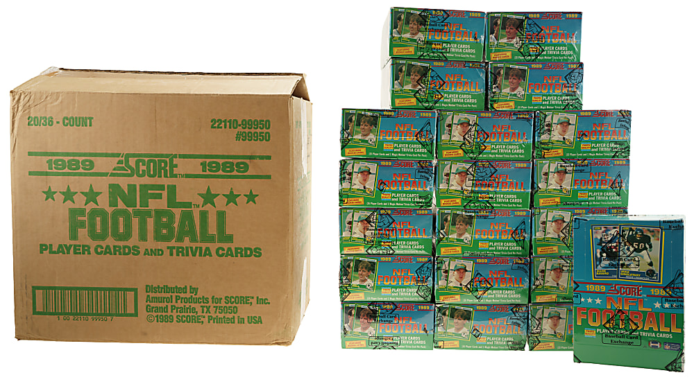 1989 Score Football Original Wax Box Case (20 Unopened Boxes) - BBCE - From A Sealed Case (FASC)