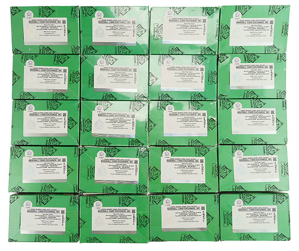1989 Score Football Original Wax Box Case (20 Unopened Boxes) - BBCE - From A Sealed Case (FASC)