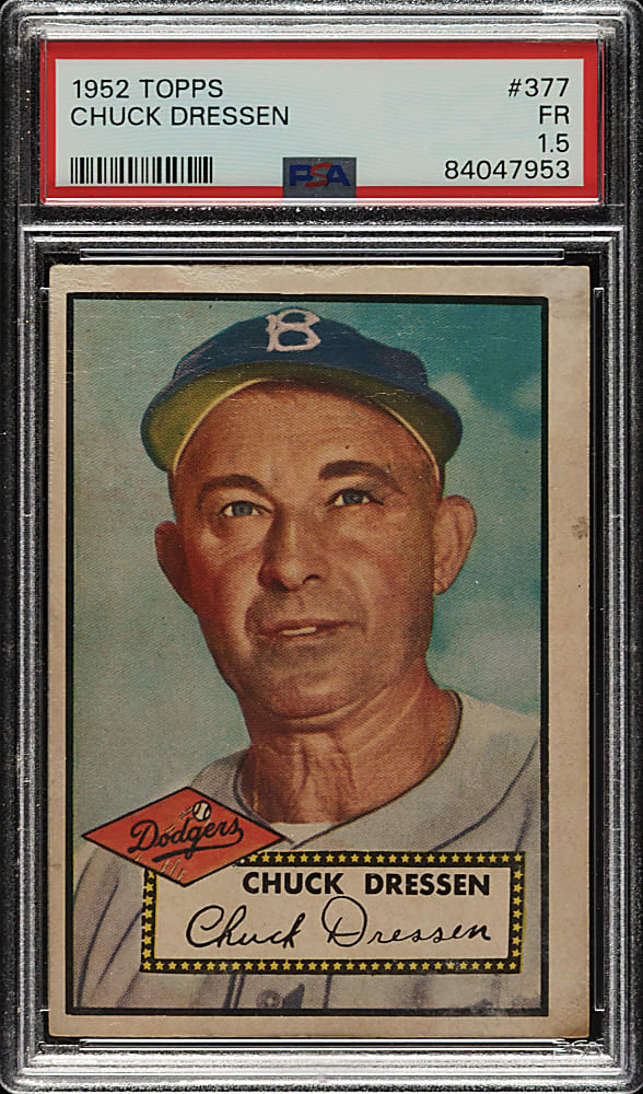 1952 Topps #377 Chuck Dressen High Number PSA FAIR 1.5