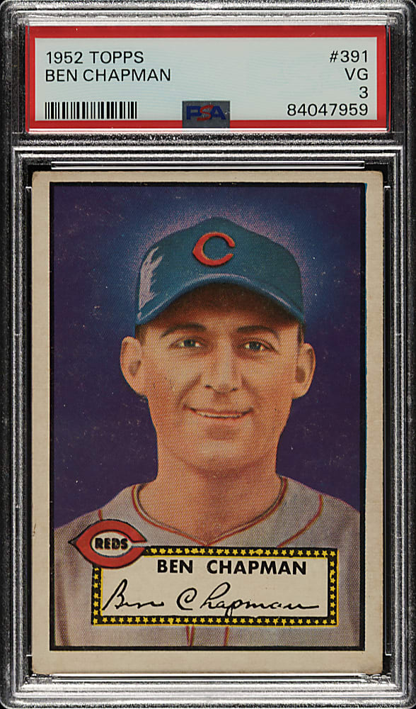 1952 Topps #391 Ben Chapman High Number PSA VG 3