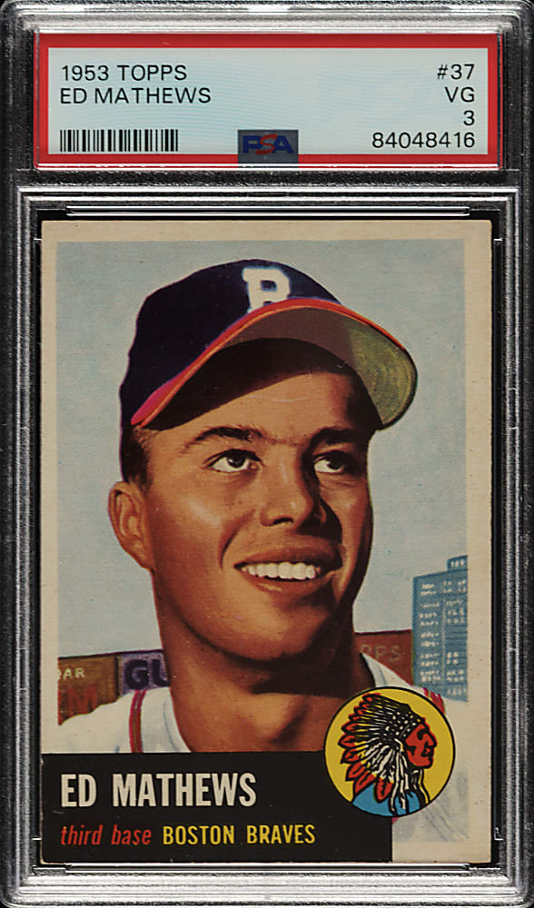 1953 Topps #37 Ed Mathews PSA VG 3