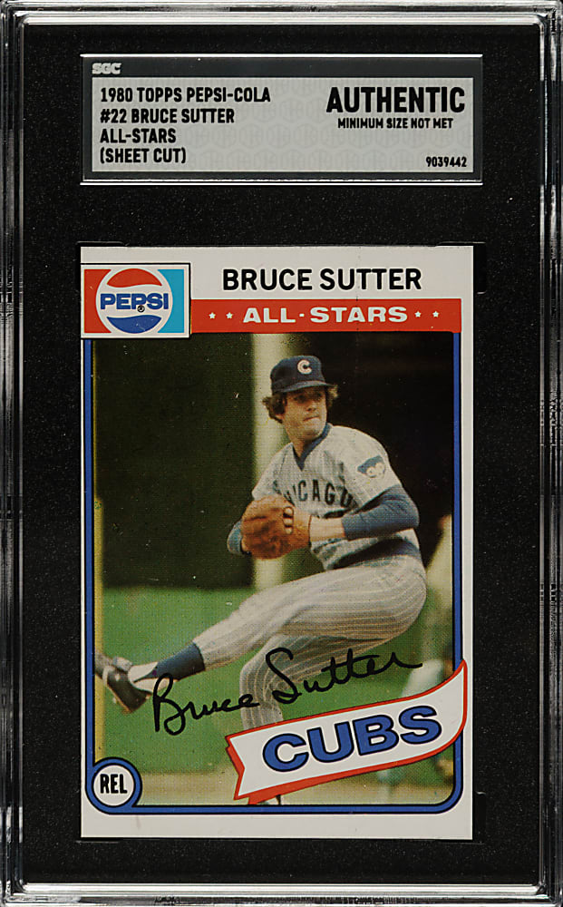 1980 Topps Pepsi-Cola All-Stars #22 Bruce Sutter SGC Authentic