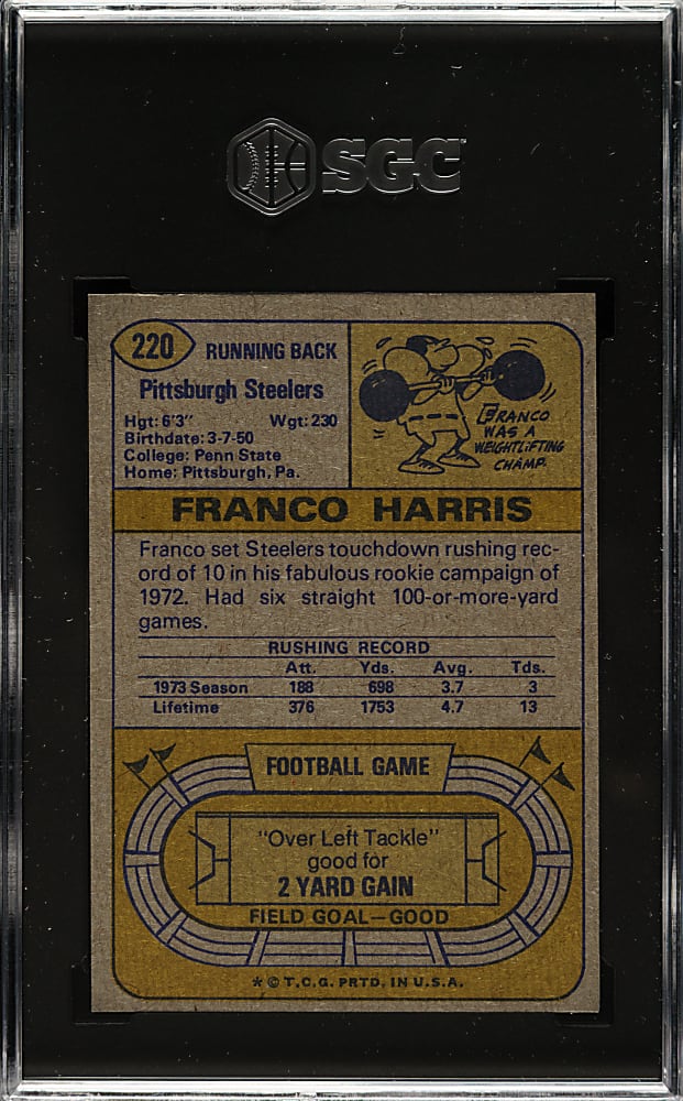 1974 Topps Football #220 Franco Harris SGC MINT+ 9.5