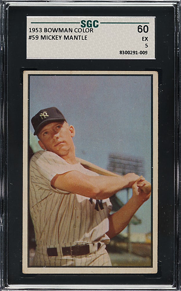 1953 Bowman Color #59 Mickey Mantle SGC EX 60