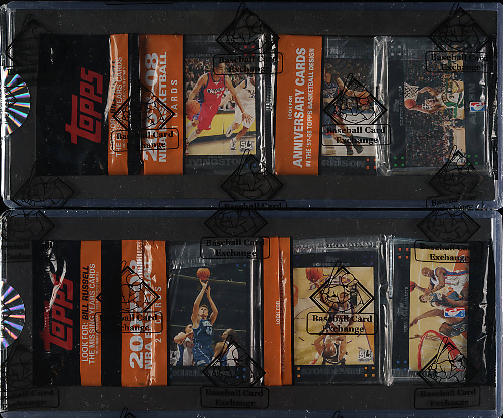 2007-2008 Topps Basketball Unopened Rack Pack Pair - Both with Kevin Durant Rookie on Back - BBCE