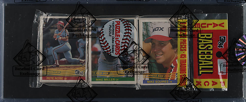 1984 Donruss Unopened Rack Pack - Pete Rose on Top - BBCE