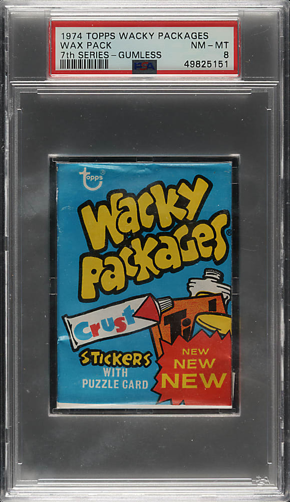 1974 Topps "Wacky Packages" Seventh Series Unopened Wax Pack PSA NM-MT 8