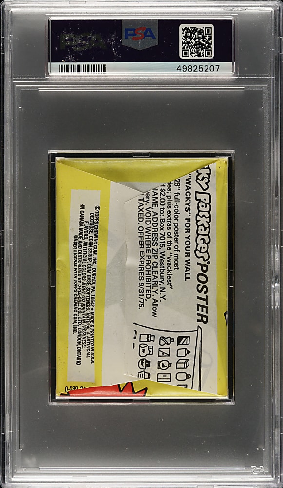 1975 Topps "Wacky Packages" Fourteenth Series Unopened Wax Pack PSA NM 7