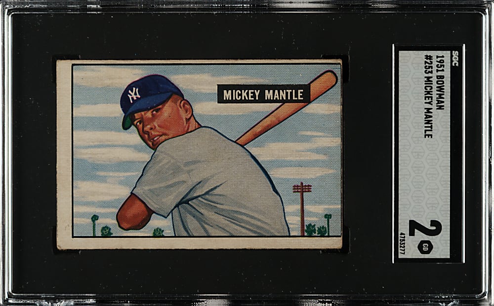 1951 Bowman #253 Mickey Mantle Rookie SGC GOOD 2