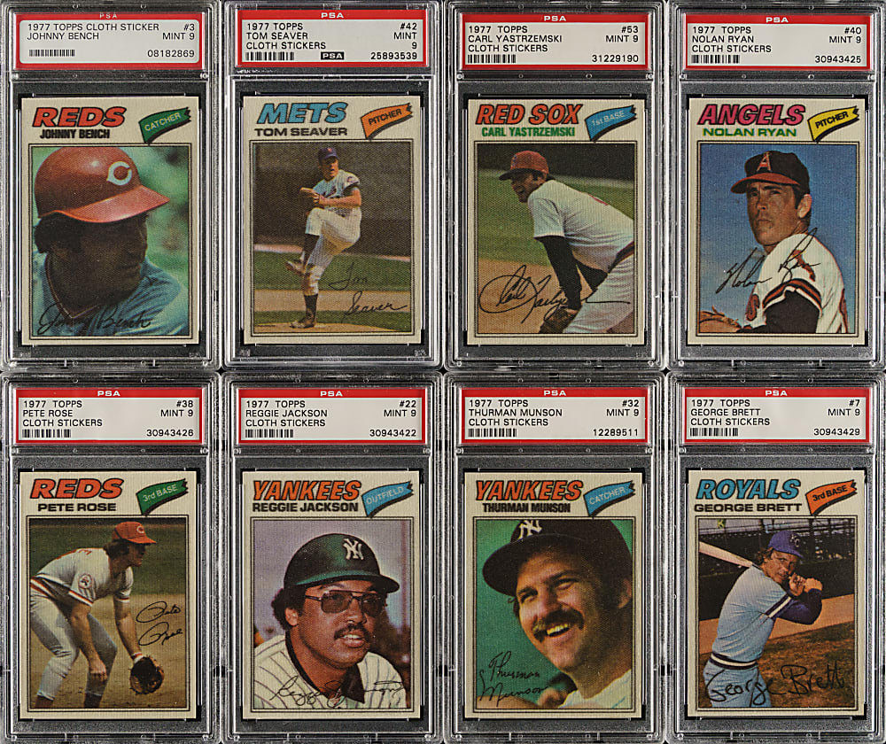 1977 Topps Cloth Stickers PSA-Graded Complete Set (55)