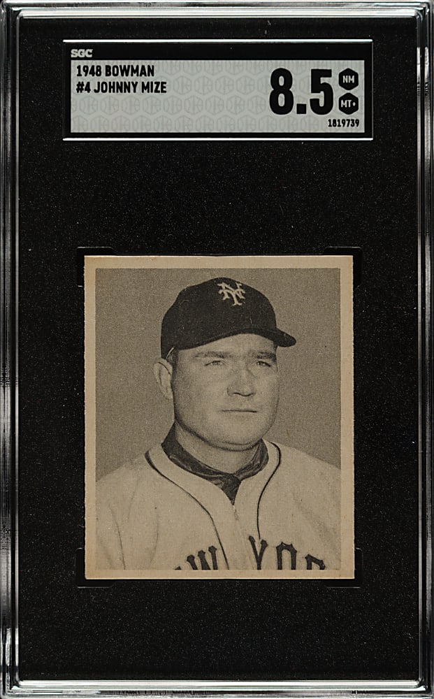 1948 Bowman #4 Johnny Mize SGC NM/MT+ 8.5