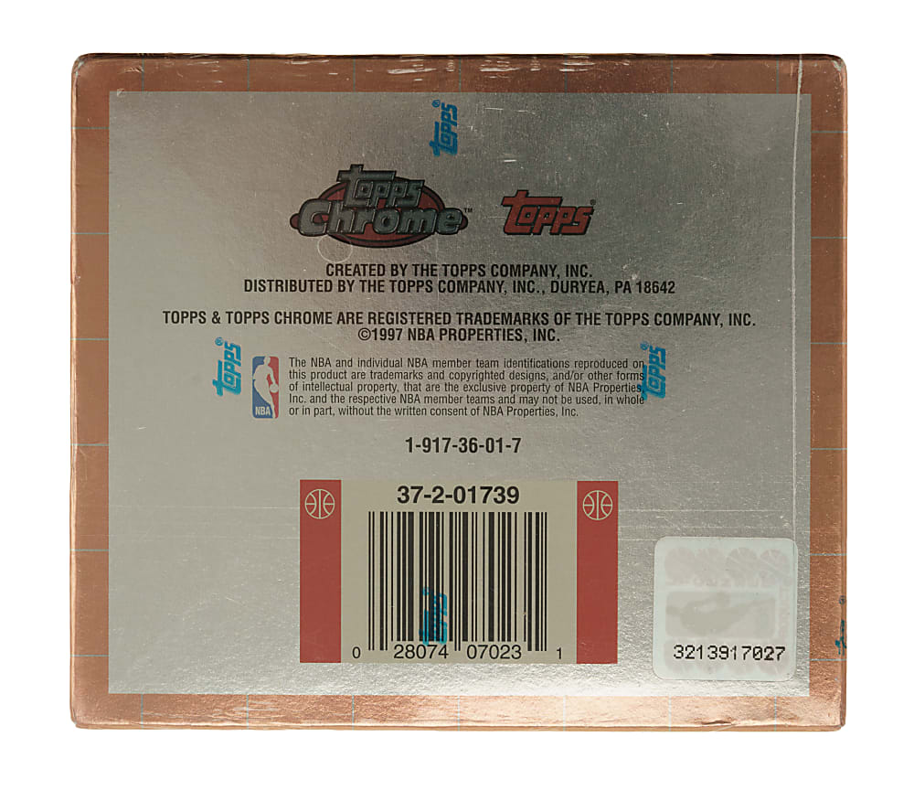 1996-1997 Topps Chrome Basketball Factory Sealed Unopened Box (20 Packs) - Kobe Bryant Rookie Year