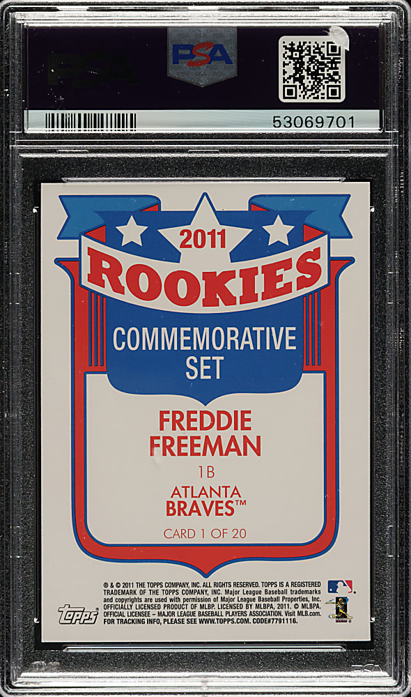 2011 Topps Lineage Rookies #1 Freddie Freeman PSA GEM MINT 10