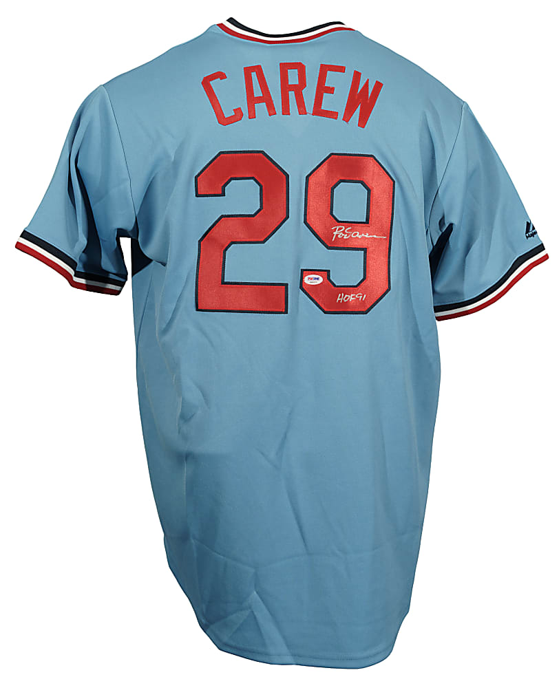 Rod Carew Signed Minnesota Twins Jersey with "HOF 91" Inscription - PSA/DNA
