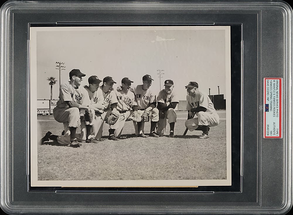 1951 New York Yankees Spring Training with Mickey Mantle Rookie Original Dave Cicero Photograph PSA/DNA Type I