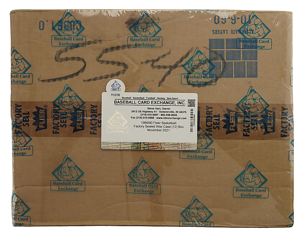 1989-1990 Fleer Basketball Factory-Sealed Unopened Wax Box Case (12 Boxes) - BBCE