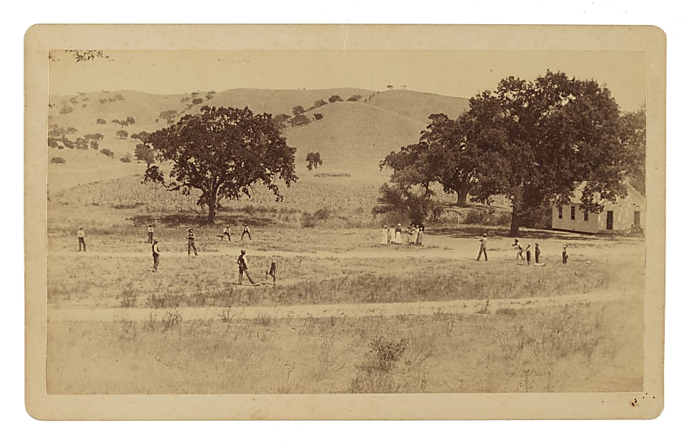 Circa 1860s Baseball "Game-in-Progress" Original Cabinet Photograph