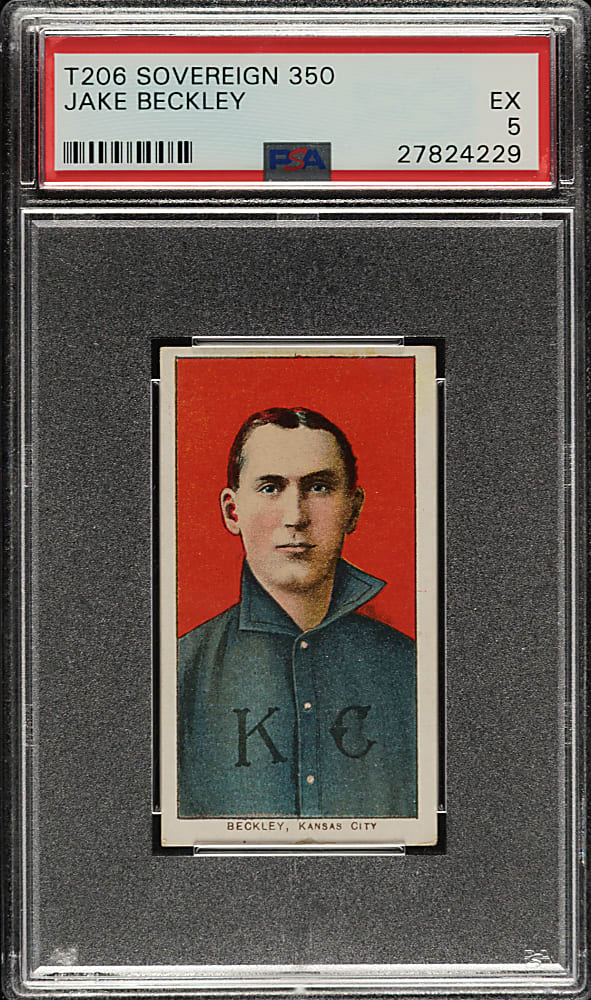 1909-1911 T206 White Border Jake Beckley PSA EX 5 - Sovereign 350 Back