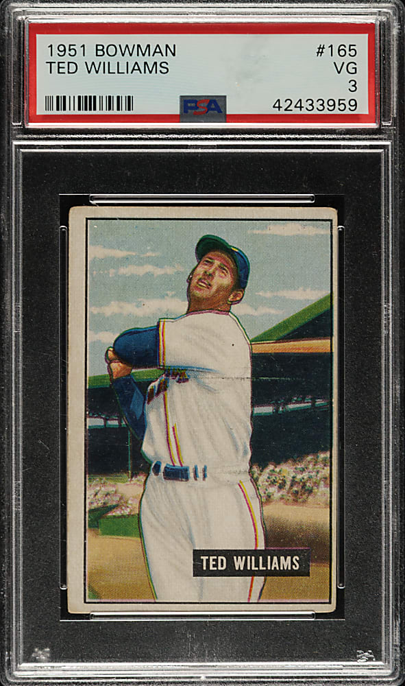 1951 Bowman #165 Ted Williams PSA VG 3