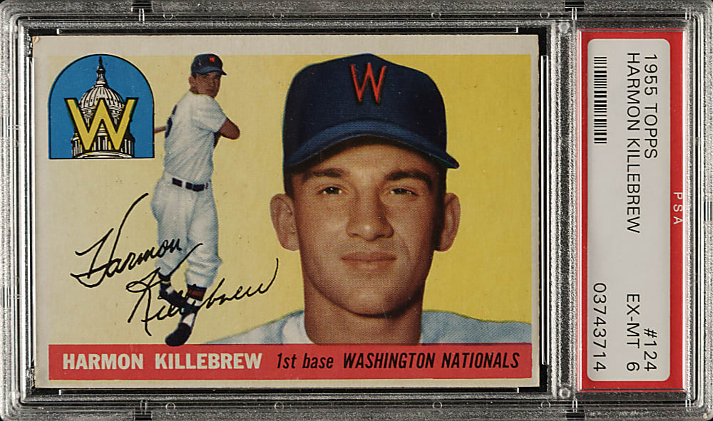 1955 Topps #124 Harmon Killebrew Rookie PSA EX-MT 6