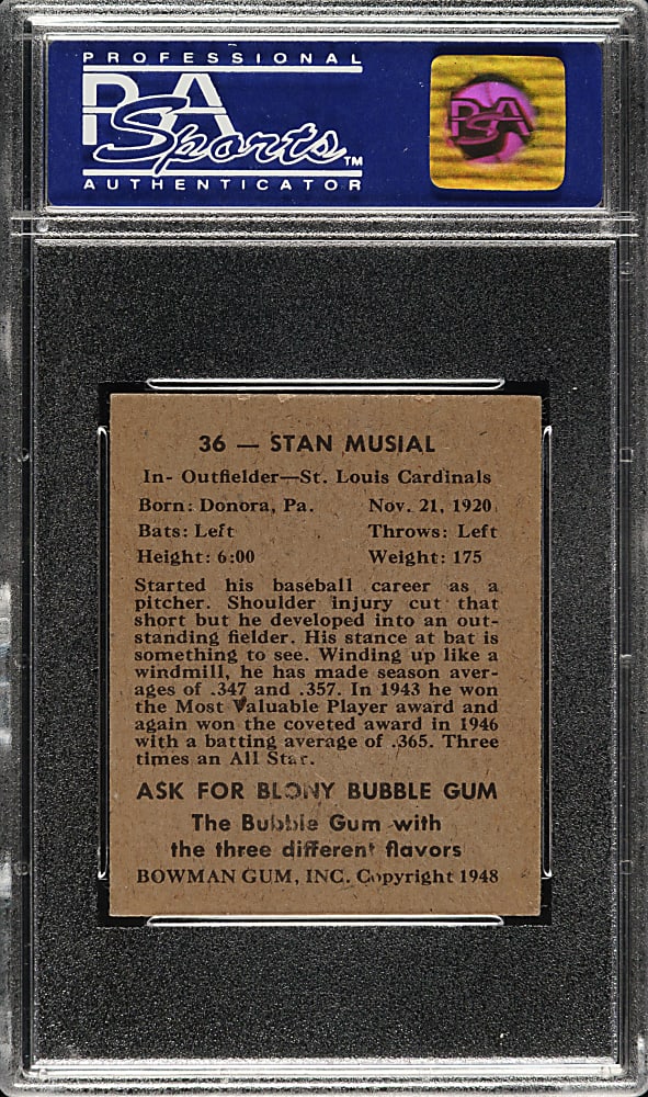 1948 Bowman #36 Stan Musial Rookie PSA VG-EX 4