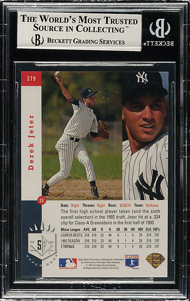 1993 Upper Deck SP Foil #279 Derek Jeter Rookie BGS MINT 9