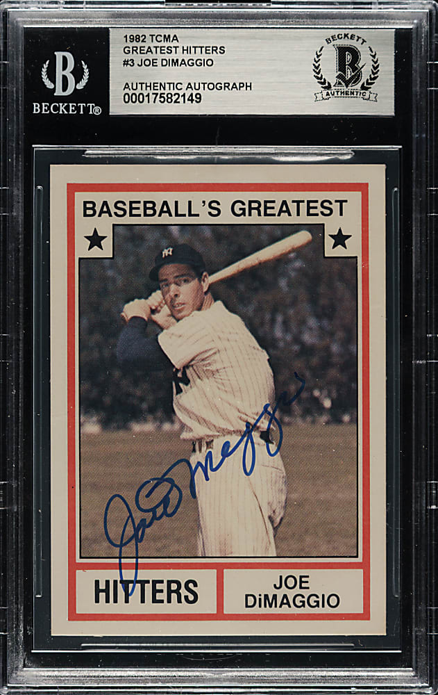 Signed 1982 TCMA Baseball's Greatest Hitters #3 Joe DiMaggio - Beckett