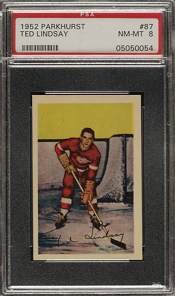 1952-1953 Parkhurst Hockey #87 Ted Lindsay PSA NM-MT 8