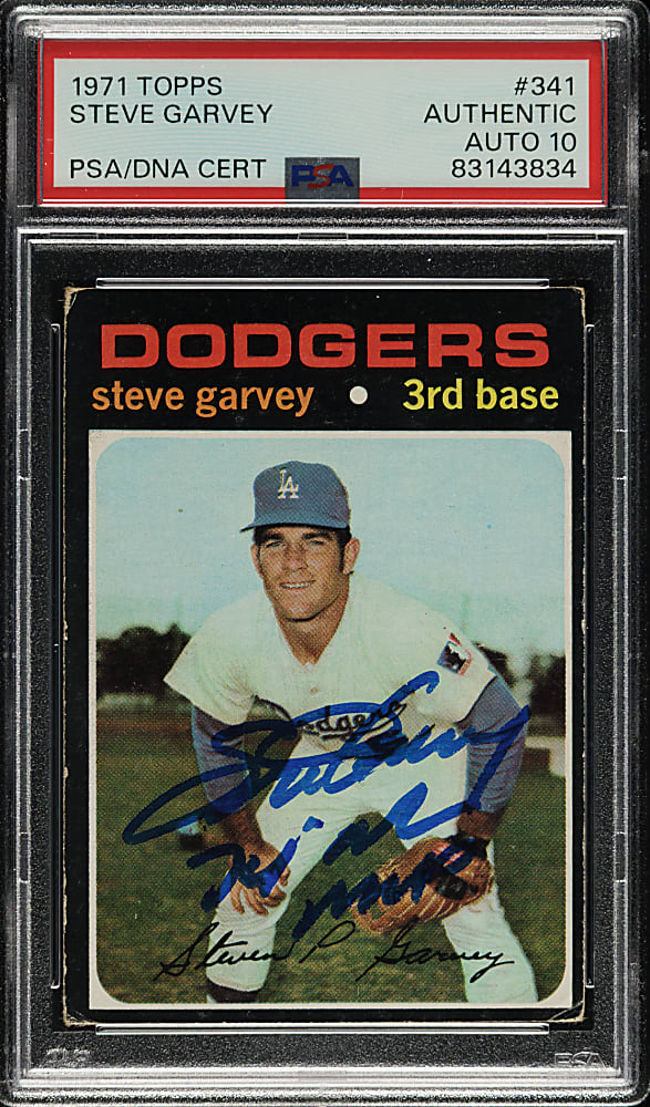 Signed 1971 Topps #341 Steve Garvey Rookie PSA/DNA GEM MINT 10