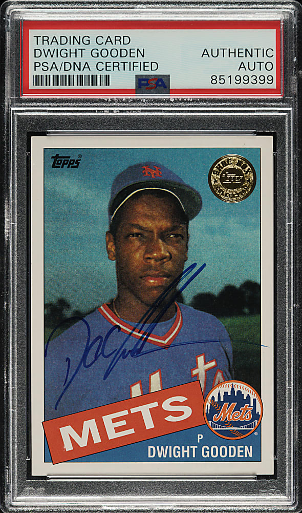 Signed 1985 Topps Tiffany #620 Dwight Gooden Rookie - PSA/DNA