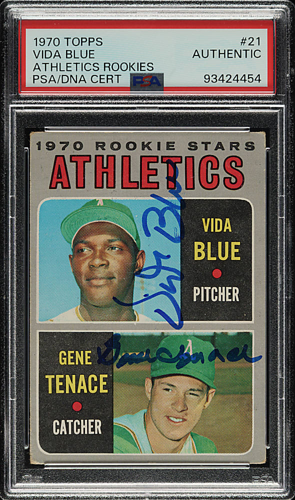 Signed 1970 Topps #21 Vida Blue Rookie  - PSA/DNA