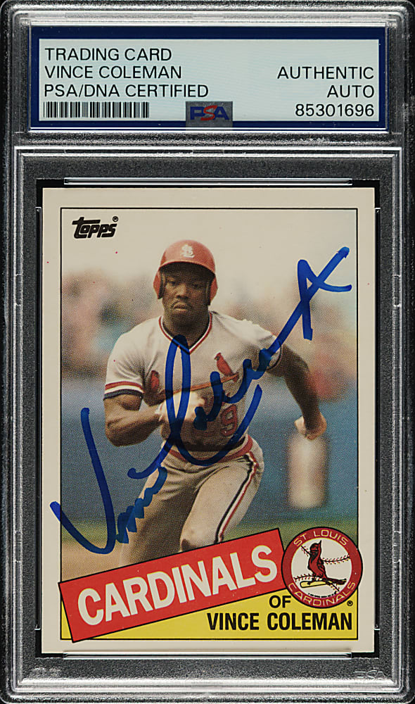 Signed 1985 Topps Traded #24T Vince Coleman - PSA/DNA