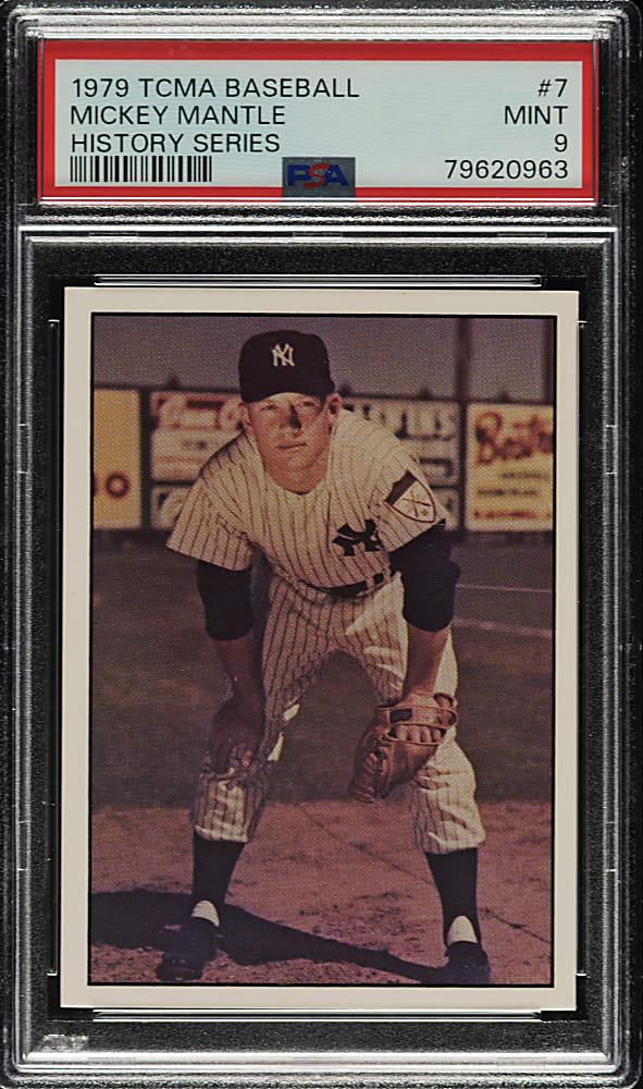 1979 TCMA Baseball History Series #7 Mickey Mantle PSA MINT 9