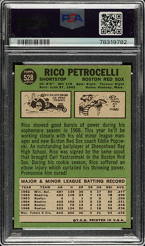 1967 Topps #528 Rico Petrocelli PSA NM 7