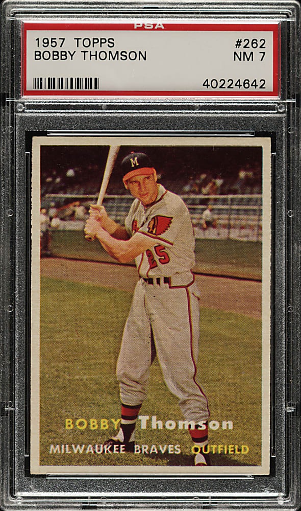 1957 Topps #262 Bobby Thomson PSA NM 7