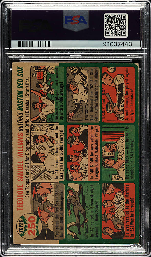 1954 Topps #250 Ted Williams PSA GOOD 2