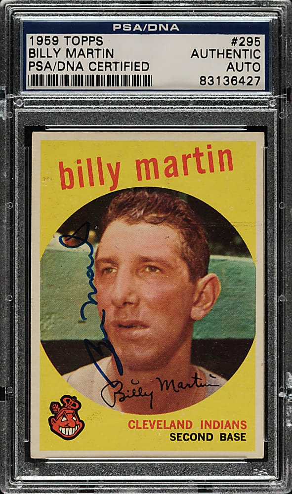 Signed 1959 Topps #295 Billy Martin - PSA/DNA