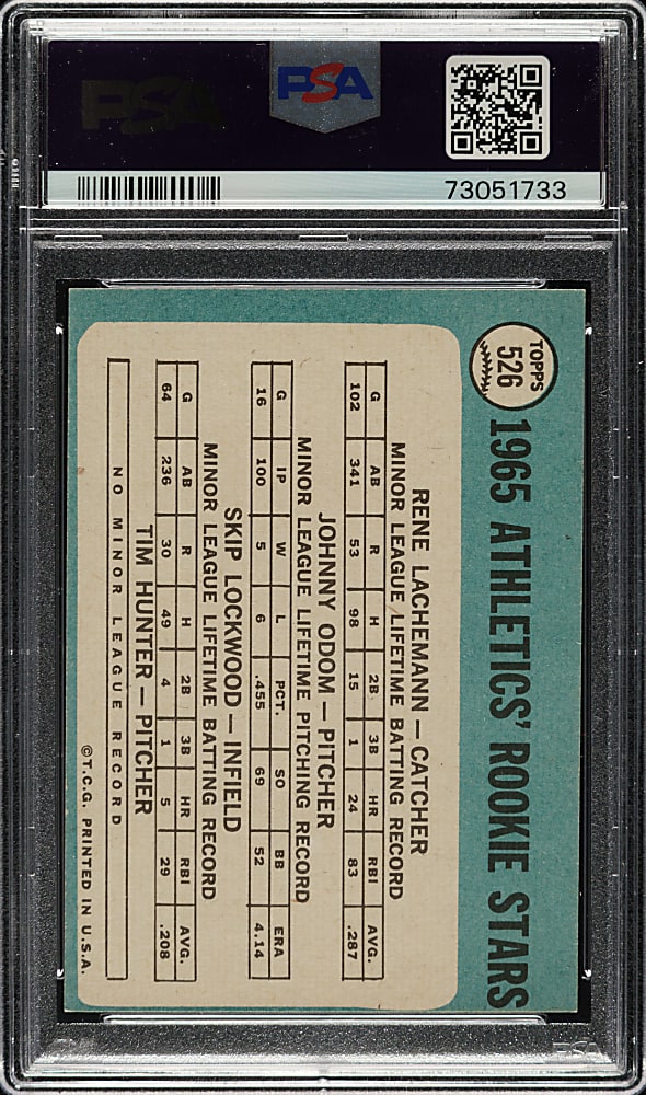 1965 Topps #526 Jim "Catfish" Hunter Rookie PSA EX-MT 6