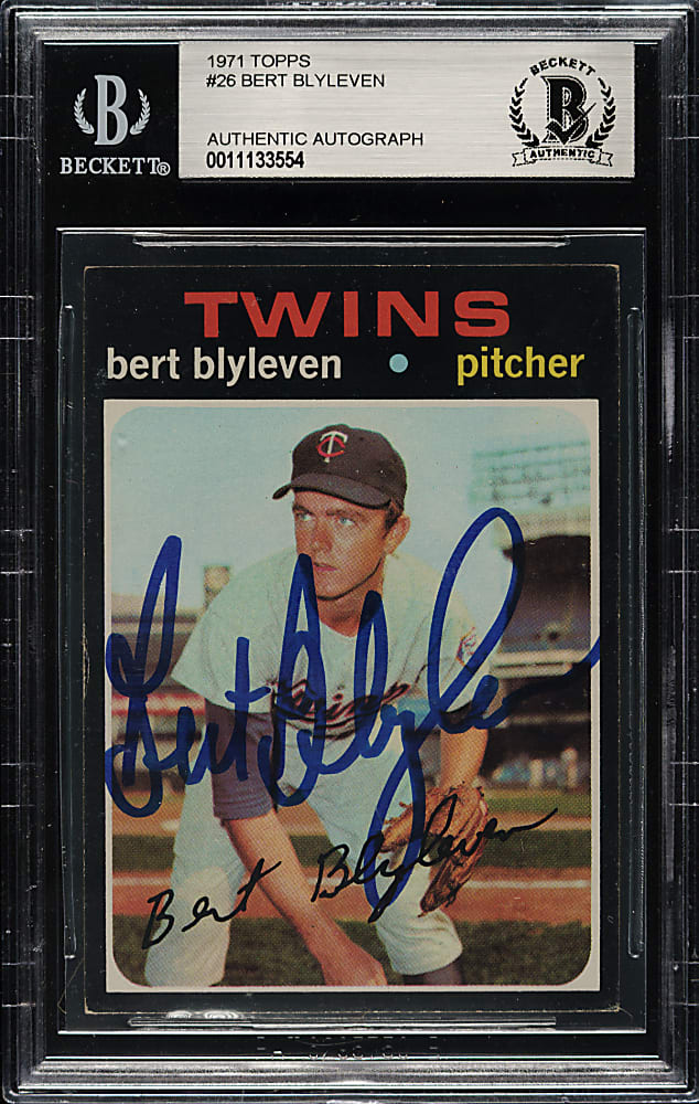 Signed 1971 Topps #26 Bert Blyleven Rookie - Beckett