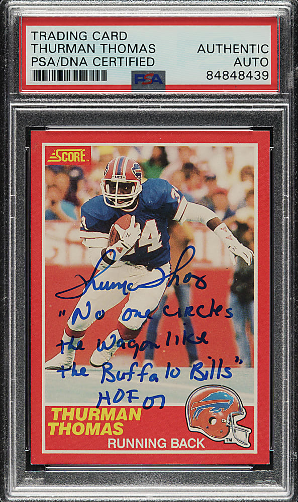 Signed 1989 Score Football #211 Thurman Thomas Rookie - PSA/DNA