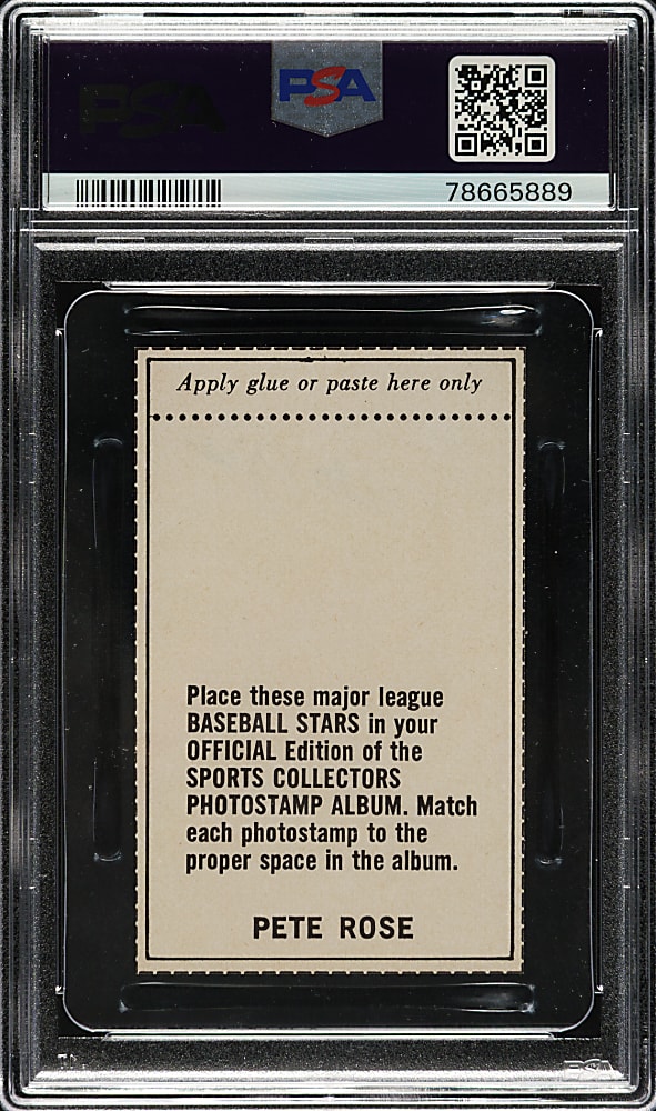 Signed 1969 MLB Photostamps Pete Rose PSA GEM MINT 10 with GEM MINT 10 Signature